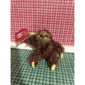 Place & Time Plush Sloth Christmas Ornament Hanging Fur Animal Decor New w/ Tag
